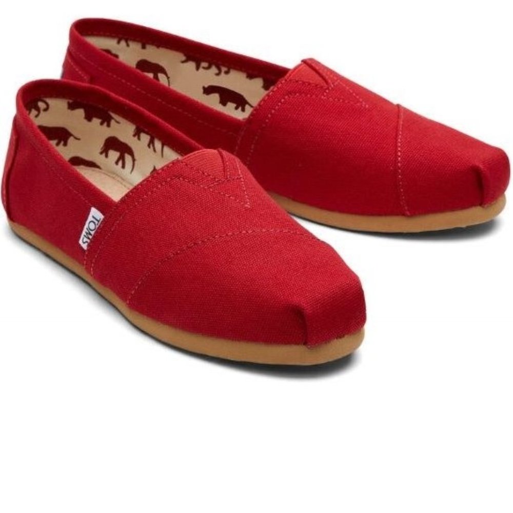 Tom's Red Alpargata Canvas Shoes